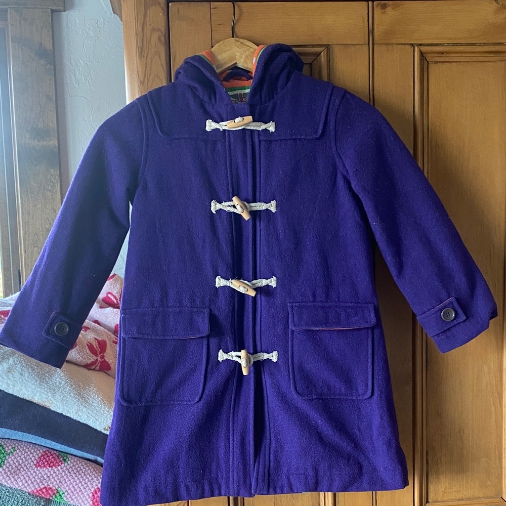 Mini Boden Vibrant Purple Kids Toggle Coat